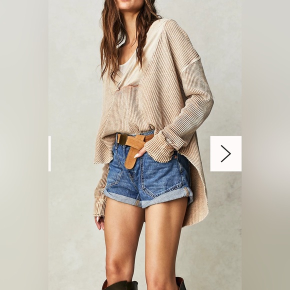 Free People We The Free Beginner’s Luck Jean Shorts - Picture 1 of 16